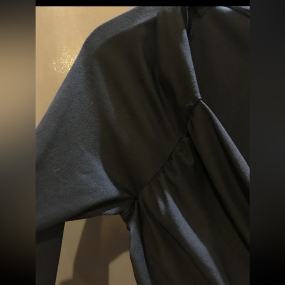 PrAna BLACK DRESS Tally Wrap Front Soft Stretch Comfy Black Midi Spandex MEDIUM - Picture 6 of 9